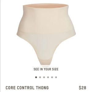 Skims Core Control Thong - Sand color - Size S/M